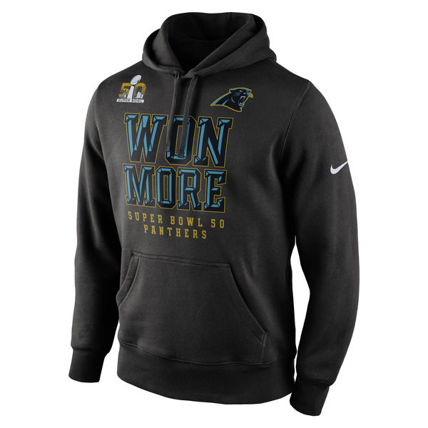 Men Carolina Panthers Nike Super Bowl 50 Bound Won More Pullover Hoodie Black